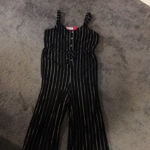 Striped jumpsuit w adjustable straps
